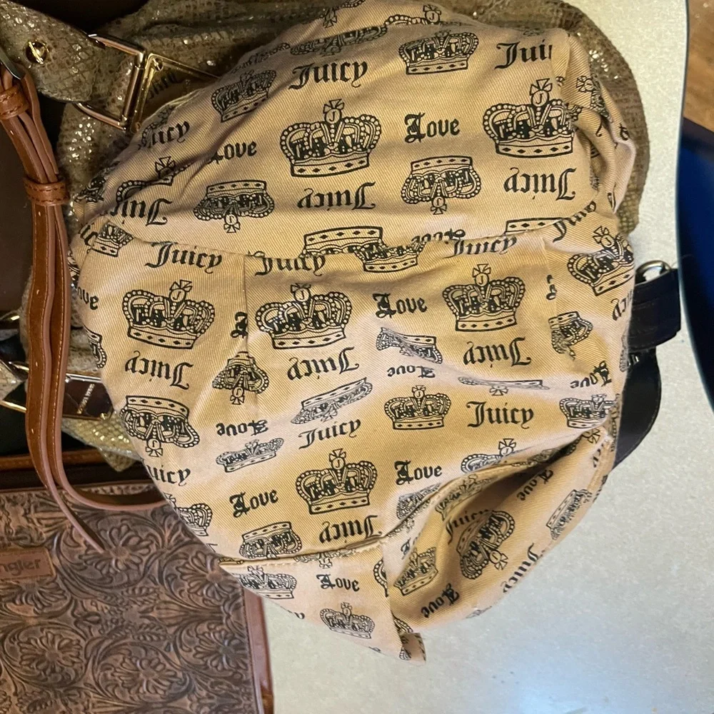 Vintage,Juicy Couture Black Velvet Shoulder Bag - Picture 8 of 11